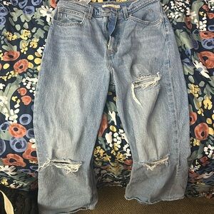 size 28 levi’s flare jeans! i love these jeans so much and they can be yours!